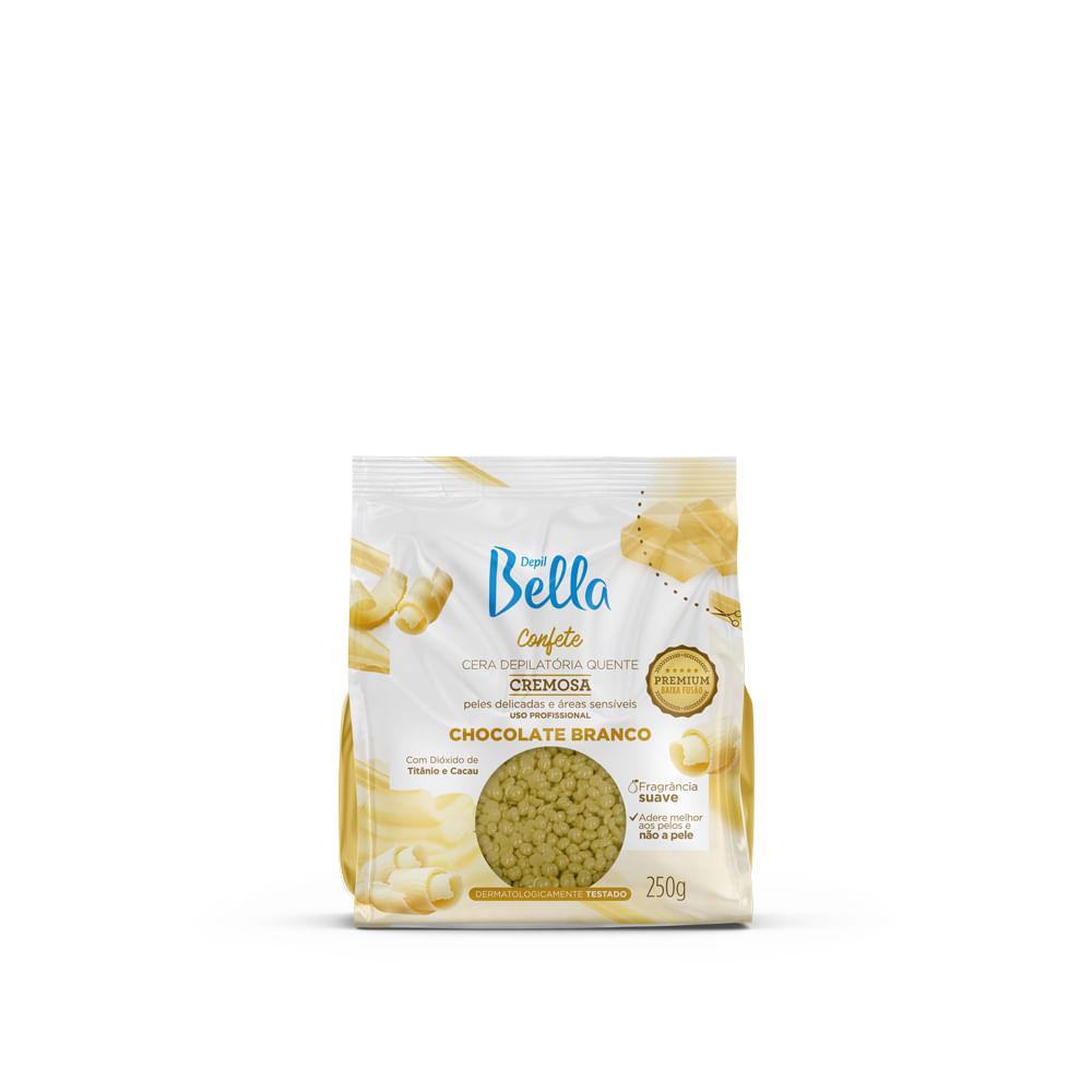 Cera Depilatória Confete Chocolate Branco Depil Bella 250G
