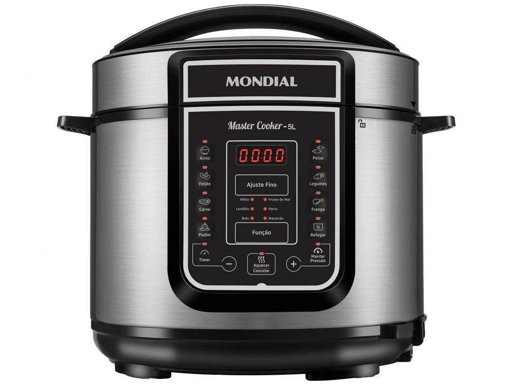 Panela de Pressão Digital Mondial, 5L, Preto, 900W - PE-38