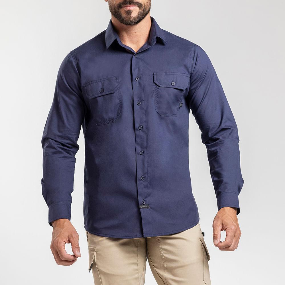 Workshirt Camisa Titan Air Pro Azul Marinho Manga Longa