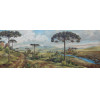 Derder - Paisagem paranaense -Óleo sobre tela - Medidas 50 x 117 cm - Assinado e datado 1948 - Com dedicatória 
