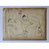 PABLO PICASSO - Litografia colorida original de Picasso La Comedie Humaine, Editada pela Verve em 1954 - Impresso pelo renomado Mourlot Fréres - Medidas 25,4 cm x 33 cm 