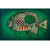 <p>ALDEMIR MARTINS - Peixe - Panneu - Medidas 122 x 182 cm - Assinado e datado 1963</p>