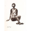 <p>Raphael Galvez - Mulher sentada - Nanquim/S/P - 64 x 46 cm - Acie, 1980</p>