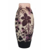 <p>Arsale - Pasta de vidro francês, de boca aberta com decoração de cachos e folhas de uva, usando tons de roxo e fosco - 8 x 30 - França Séc. XX</p>