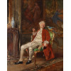 <p>Bernard Louis Borione (1865 – 1920) – Retrato de nobre com papagaio – OST – séc XIX – 25 x 20 cm - Acid</p>