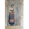 <p>Johann Georg Grimm - 1846/ 1887 – Moça italiana - Aquarela sobre cartão - 43 x 30 cm - (vestígio de assinatura) Acie</p>