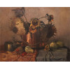 <p>Cornelis Groeneveld (1982-1952) – Natureza morta – 59 x 75 cm – Óleo sobre madeira - Artista Holandês - Acid</p>