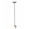 <p>Luminária de piso Arteluce, de desenho contemporâneo, com haste tubular de metal, difusor superior ovalado e base circular de vidro fosco - 195 cm alt - Made in Italy</p>