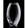 <p>Jacqueline Terpins – Vaso de cristal soprado translúcido, de forma orgânica, com aplicação branca e borda irregular. Assinado no fundo - 24 cm de altura.</p>