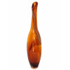 <p>Vaso de Murano, âmbar translúcido, de formato alongado e corpo levemente bojudo - 55 cm alt</p>