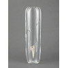 <p>Jacqueline Terpins - Vaso decorativo de cristal translúcido, soprado à mão com formato orgânico e inclusão de bolhas de ar controladas (bullicante) no interior, com etiqueta original do estúdio mantida e assinado na fundo - 35 cm de altura</p>