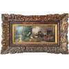<p>Julius Linneweber - Paisagem com aves domésticas - OSM - 16 x 40 cm - Acie</p>