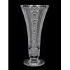 <p>Grande vaso de cristal translúcido lapidado, de boca aberta e base circular - 40 cm alt</p>