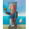 <p>Inos Corradin acrilico  sobre tela 100 x 80cm intitulada Marinheirinho ass. CID e verso.</p>