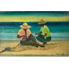 <p>Gildemberg óleo sobre eucatex 15 x 20cm Pescadores ass. CID</p>
