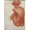 <p>Antônio Gomide sanguínea sobre cartão 54 x 41cm “Nu Feminino” - década 50. Com carta assinada pela irmã do artista Regina Gomide Graz atestando ser autentica</p>