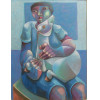 <p>Adélio Sarro óleo sobre tela 80 x 60cm intitulada Recontando o Sonho ass. CID e verso datada 1990</p>
