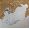 <p>Milton Dacosta óleo sobre tela 18 x 15cm intitulada Vênus ass. CSD</p>