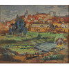 <p>Manabu Mabe óleo sobre tela 45 x 60cm Sem Titulo ass. CID e verso datada 1952</p>