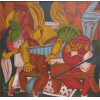<p>Ivan de Assis óleo sobre tela 60 x 70cm intitulada Sala de Solfejo ass. CIE e verso datada 1988</p>