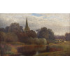 <p>Henry Cheadle óleo sobre tela 23 x 36cm Arredores de Birmingham ass. CID</p>