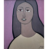 <p>Sebastião Januário óleo sobre tela 45 x 37cm Figura Feminina ass. CID datada 1995</p>