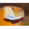 <p>Satyro Marques óleo sobre tela 80x100cm intitulada Guerreiros da Luz ass. CID e verso, Rio 1998</p>