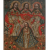 <p>Cusquenho óleo sobre tela 67 x 64cm intitulado Frâncisco de Assis séc XVIII</p>