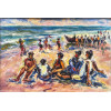 <p>Sérgio Telles óleo sobre tela 38 x 55 cm “Meninos na Praia” ass.ID</p>