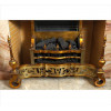<p>Lareira de metal patinado e dourado, acompanha pedras decorativas. Alt. 65 x 82 x 58cm.</p>