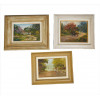 <p>Lote contendo 03 quadros decorativos com motivos diversos, OST, ACIDs. 25 x 30cm cada (m.i). (medidas aproximadas)</p>