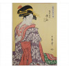 <p>KITAGAWA UTAMARO, A Cortesã Somenosuke de Matsubaya, Xilogravura Ukiyo-e, assinada. 40 x 27cm. Japão, séc. XX (sem moldura)</p>