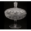<p>Compoteira de cristal lapidado. Alt. 28 x 23cm. Europa Séc. XX</p>