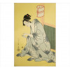 <p>CHOKOSAI EISHO, Figura Feminina, Xilogravura Ukiyo-e, assinada. 40 x 27cm (sem moldura). Japão, séc. XX</p>