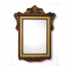 <p>Espelho com moldura de madeira entalhada e dourada, ornamentado com volutas. Alt. 137 x 100cm (total c/ moldura). Brasil, séc. XIX</p>