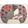 <p>UTAGAWA HIROSHIGUE, Bijin Segurando Grampo de Cabelo, Xilogravura Ukiyo-e, assinada. 24 x 34cm (sem moldura). Japão, séc. XX</p>