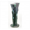 <p>Floreiro de faiança policromado em tons de verde, forma estilizada. Alt. 36 x 15cm. Década 70 (com pequeno bicado)</p>