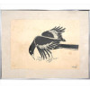 <p>TULLIO COSTA, Pássaro, Nanquim sobre Papel, ACID, 34 x 47cm (m.i). Datado 1980 (com fungos)</p>