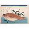 <p>UTAGAWA HIROSHIGUE, Peixe, Xilogravura Ukiyo-e, assinada. 27 x 40cm (sem moldura). Japão, séc. XX </p>