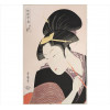 <p>KITAGAWA UTAMARO, Yama Uba e Kintaro, Xilogravura Ukiyo-e, assinada. 39 x 26cm (sem moldura). Japão, séc. XX (com fungos)</p>