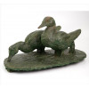 <p>OTTONE ZORLINI, Escultura de gesso patinado simulando bronze, representando patos, assinada. Alt. 24 x 41 x 23cm (no estado / com restauro)</p>