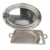 <p>WOLFF, Lote contendo duas travessas de metal espessurado à prata, sendo uma oval e outra retangular com pegas laterais, ambas com a marca da manufatura no verso. 56 x 40cm e 50 x 33cm</p>