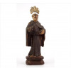 <p>SANTO ANTÔNIO, Imagem de madeira entalhada e policromada, olhos de vidro, resplendor de metal espessurado à prata. Alt. 25 x 08 x 07cm (total). Brasil, séc. XIX</p>