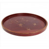 <p>Bandeja oriental circular laqueada, decorada com pássaros e folhagens. Diam. 51 x 04cm. Séc. XIX (com sinais de uso/manuseio)</p>