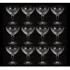 <p>Jogo de 12 taças de cristal lapidado para champagne. Alt. 12 x 10cm. Séc. XX</p>