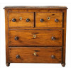 <p>Cômoda de madeira nobre jacarandá, estrutura reta com pés torneados, contém 04 gavetas frontais com puxadores também torneados, tampo retangular, fechaduras de osso natural polido. Alt. 100 x 60 x 40cm (aproximadamente, medidas à confirmar). Brasil, séc. XIX</p>