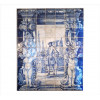<p>Painel de azulejos esmaltados nas tonalidades azul e branco, representando figura de nobre alado por clunas em forma de querubins. 128 x 99cm. Portugal, séc. XVIII</p>