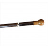 <p>Bengala de madeira, modelo dito stock, com lâmina interna, castão de bronze polido. Comp 92 x 03cm. Séc. XX</p>