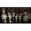 <p>CRISTAIS PRADO, Remanescente de jogo de cristal lapidado, contendo 01 jarra, 01 licoreira, 09 taças champagne, 10 vinho porto, 10 vinho branco, 12 vinho porto, 08 licor. Brasil, séc. XX (com bicados)</p>