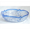<p>FRATELLI VITA, Centro de mesa de cristal finamente lapidado, ornamentado com tonalidade azul. Alt. 07 x 26cm. Brasil século XX.(com pequenos bicados)</p>